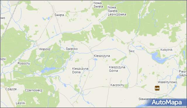 mapa Kleszczyna, Kleszczyna na mapie Targeo