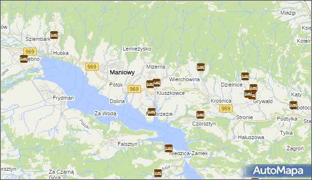 mapa Kluszkowce, Kluszkowce na mapie Targeo