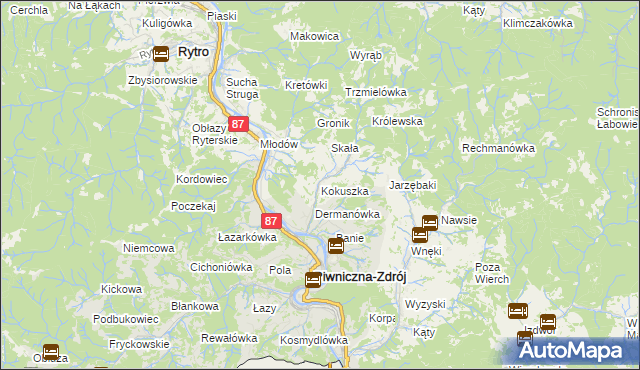 mapa Kokuszka, Kokuszka na mapie Targeo