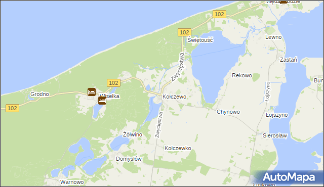 mapa Kołczewo, Kołczewo na mapie Targeo