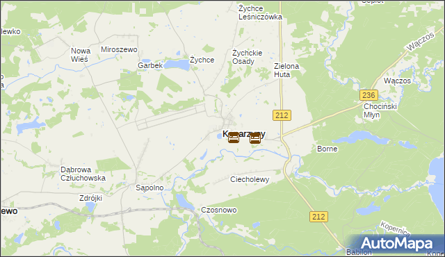 mapa Konarzyny powiat chojnicki, Konarzyny powiat chojnicki na mapie Targeo