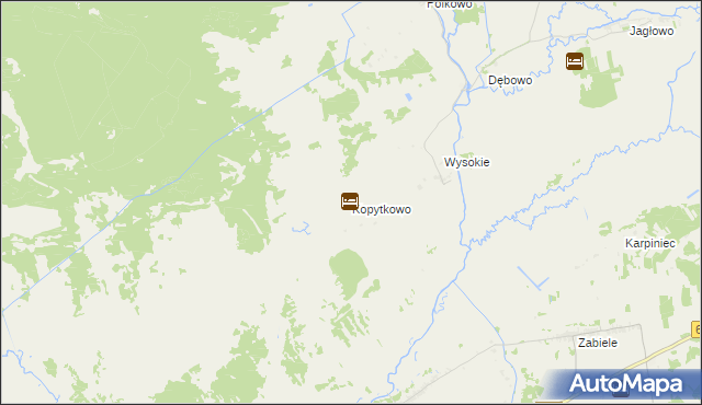 mapa Kopytkowo gmina Sztabin, Kopytkowo gmina Sztabin na mapie Targeo