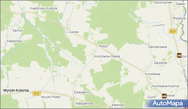 mapa Korolówka-Osada, Korolówka-Osada na mapie Targeo