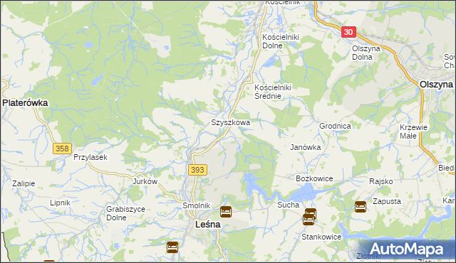 mapa Kościelniki Górne, Kościelniki Górne na mapie Targeo