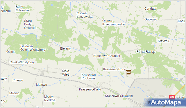mapa Kraszewo-Czubaki, Kraszewo-Czubaki na mapie Targeo
