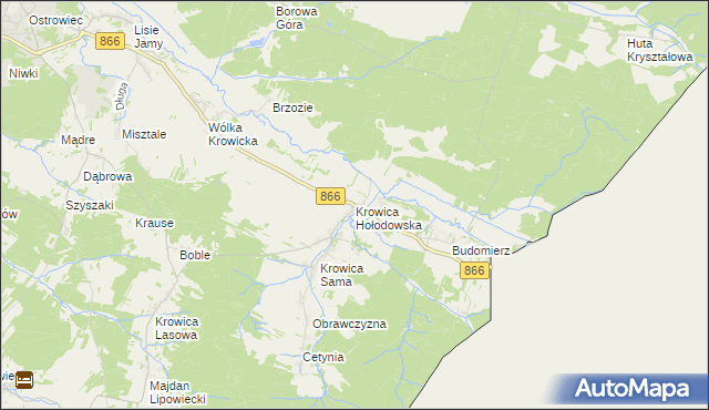 mapa Krowica Hołodowska, Krowica Hołodowska na mapie Targeo