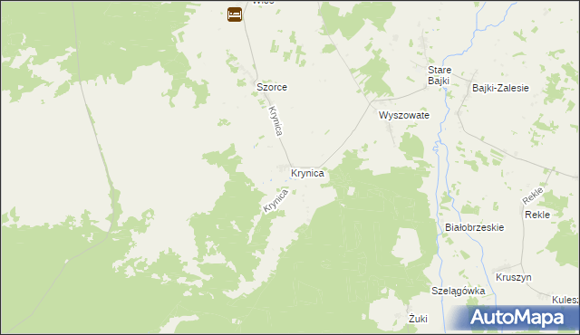 mapa Krynica gmina Trzcianne, Krynica gmina Trzcianne na mapie Targeo