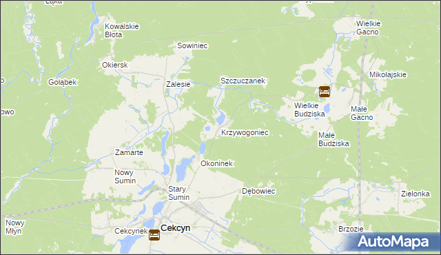 mapa Krzywogoniec, Krzywogoniec na mapie Targeo