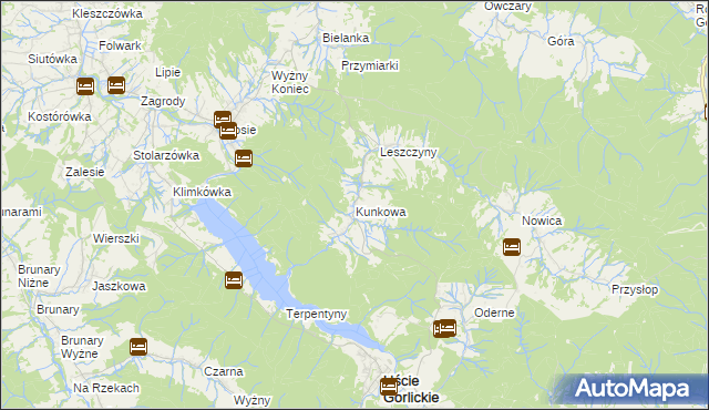 mapa Kunkowa, Kunkowa na mapie Targeo