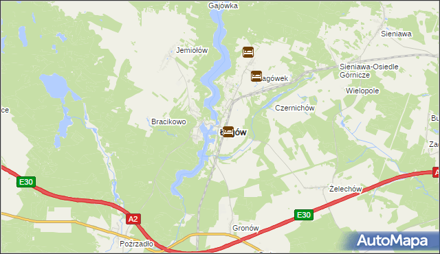 mapa Łagów powiat świebodziński, Łagów powiat świebodziński na mapie Targeo