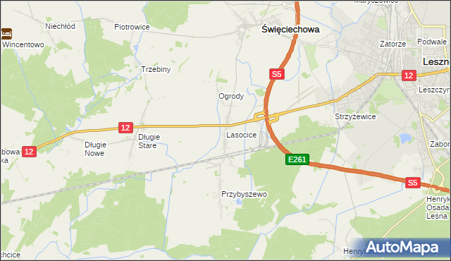 mapa Lasocice gmina Święciechowa, Lasocice gmina Święciechowa na mapie Targeo