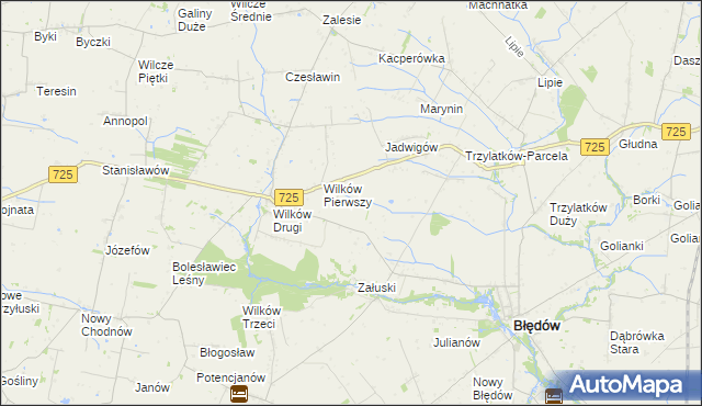 mapa Łaszczyn gmina Błędów, Łaszczyn gmina Błędów na mapie Targeo