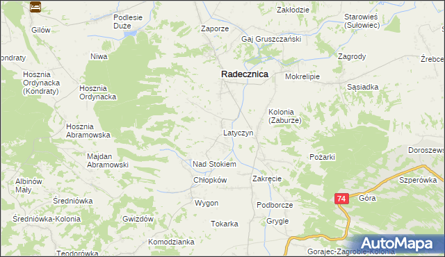 mapa Latyczyn, Latyczyn na mapie Targeo