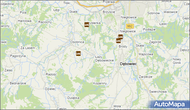 mapa Łazy Dębowieckie, Łazy Dębowieckie na mapie Targeo