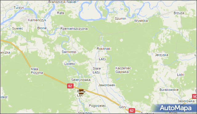 mapa Łazy gmina Łochów, Łazy gmina Łochów na mapie Targeo