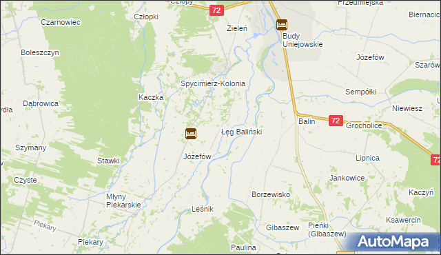 mapa Łęg Baliński, Łęg Baliński na mapie Targeo