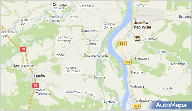 mapa Leśne Chałupy, Leśne Chałupy na mapie Targeo