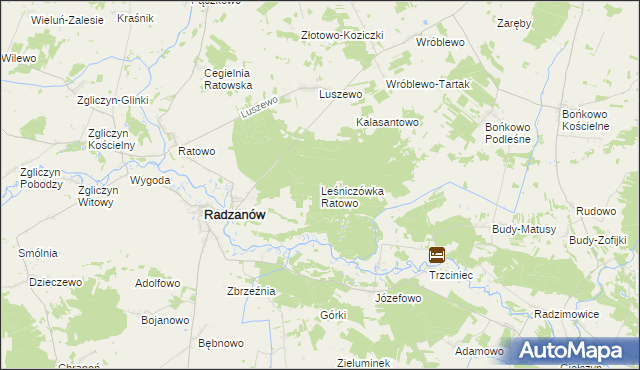 mapa Leśniczówka Ratowo, Leśniczówka Ratowo na mapie Targeo