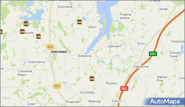 mapa Leszczewo gmina Jeleniewo, Leszczewo gmina Jeleniewo na mapie Targeo