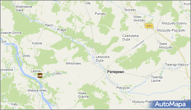 mapa Leszczka Duża, Leszczka Duża na mapie Targeo