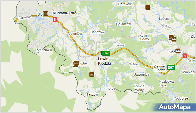 mapa Lewin Kłodzki, Lewin Kłodzki na mapie Targeo