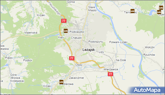 mapa Leżajsk, Leżajsk na mapie Targeo