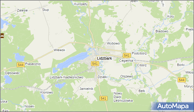 mapa Lidzbark, Lidzbark na mapie Targeo