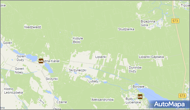 mapa Lipianki gmina Nowy Duninów, Lipianki gmina Nowy Duninów na mapie Targeo