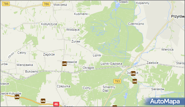 mapa Lipnik gmina Janów, Lipnik gmina Janów na mapie Targeo