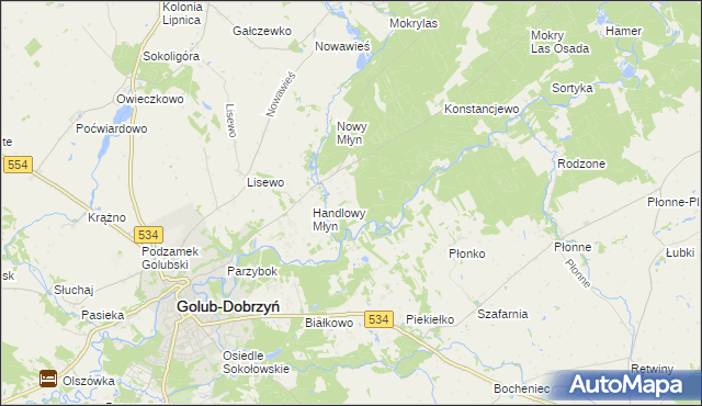 mapa Lisak, Lisak na mapie Targeo