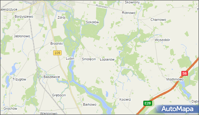 mapa Łopianów, Łopianów na mapie Targeo