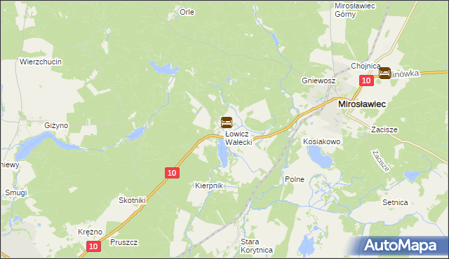 mapa Łowicz Wałecki, Łowicz Wałecki na mapie Targeo