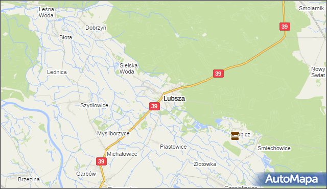 mapa Lubsza powiat brzeski, Lubsza powiat brzeski na mapie Targeo