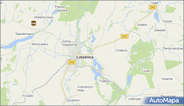 mapa Luchowo gmina Łobżenica, Luchowo gmina Łobżenica na mapie Targeo