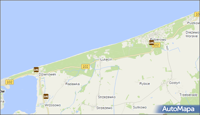 mapa Łukęcin, Łukęcin na mapie Targeo