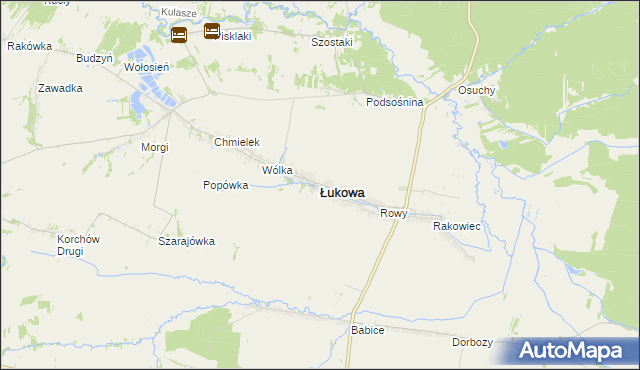 mapa Łukowa powiat biłgorajski, Łukowa powiat biłgorajski na mapie Targeo
