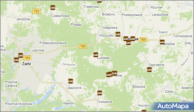 mapa Łutowiec, Łutowiec na mapie Targeo