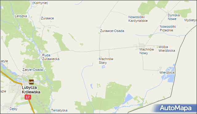 mapa Machnów Stary, Machnów Stary na mapie Targeo