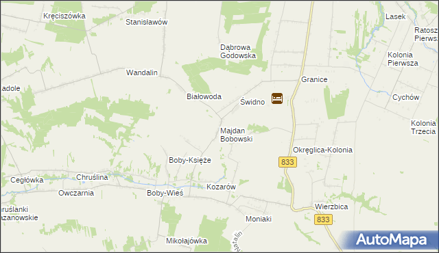 mapa Majdan Bobowski, Majdan Bobowski na mapie Targeo