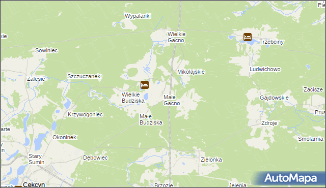 mapa Małe Gacno, Małe Gacno na mapie Targeo