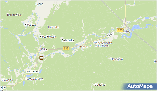 mapa Marylin gmina Drawsko, Marylin gmina Drawsko na mapie Targeo