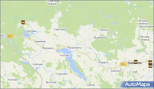 mapa Meszno gmina Dubeninki, Meszno gmina Dubeninki na mapie Targeo