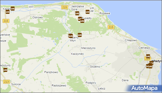 mapa Mieroszyno, Mieroszyno na mapie Targeo