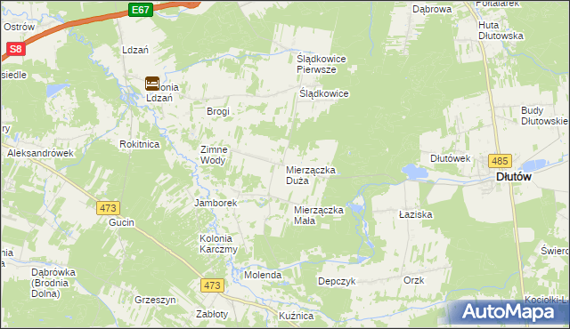 mapa Mierzączka Duża, Mierzączka Duża na mapie Targeo