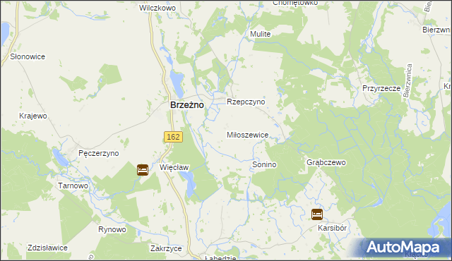 mapa Miłoszewice, Miłoszewice na mapie Targeo