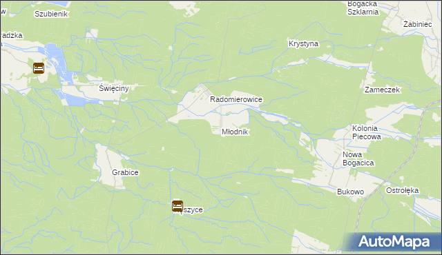 mapa Młodnik, Młodnik na mapie Targeo