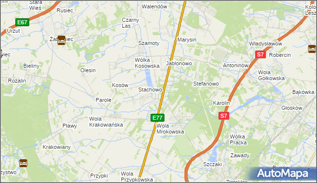 mapa Mroków gmina Lesznowola, Mroków gmina Lesznowola na mapie Targeo