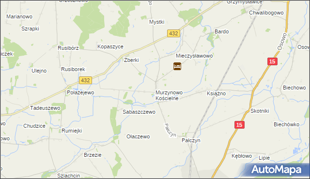 mapa Murzynowo Kościelne, Murzynowo Kościelne na mapie Targeo