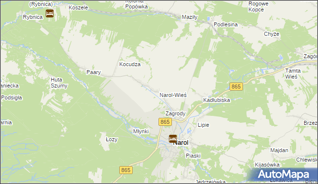 mapa Narol-Wieś, Narol-Wieś na mapie Targeo