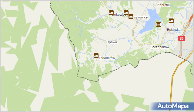 mapa Niedamirów, Niedamirów na mapie Targeo